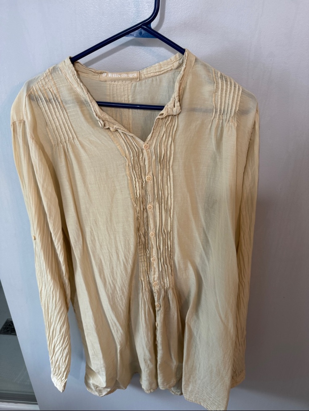 Women’s Cream Button-Front Swim Coverup Tunic